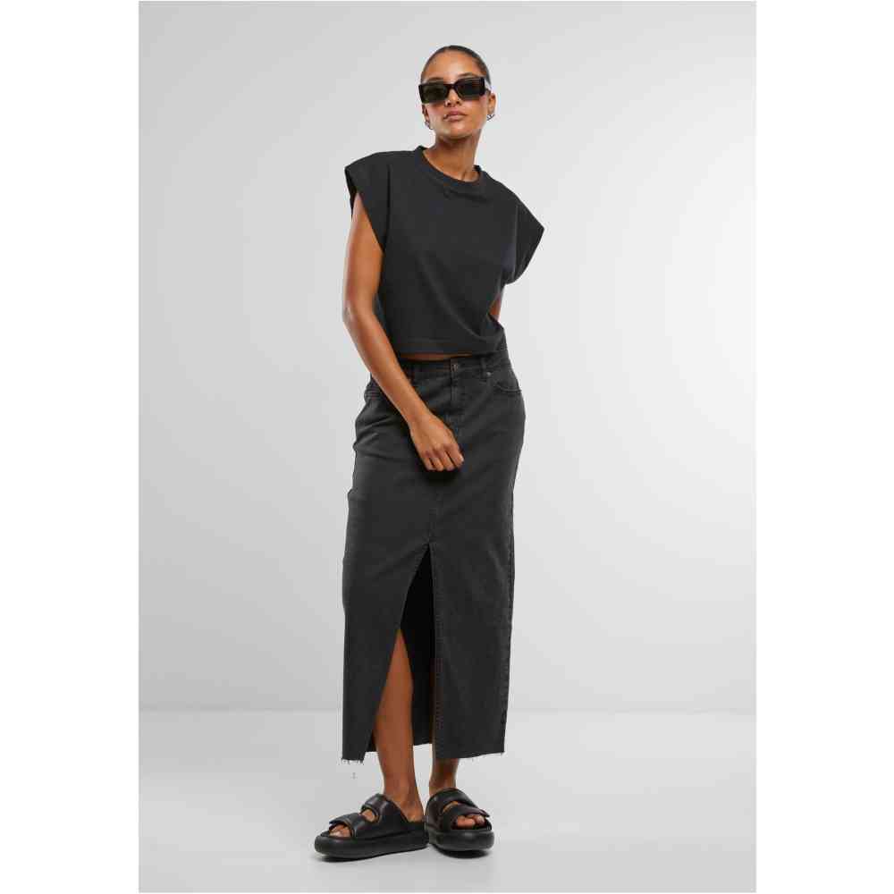 Urban Classics - Oversized Boxy Heavy Crop top - Schwarz